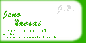 jeno macsai business card