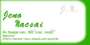 jeno macsai business card